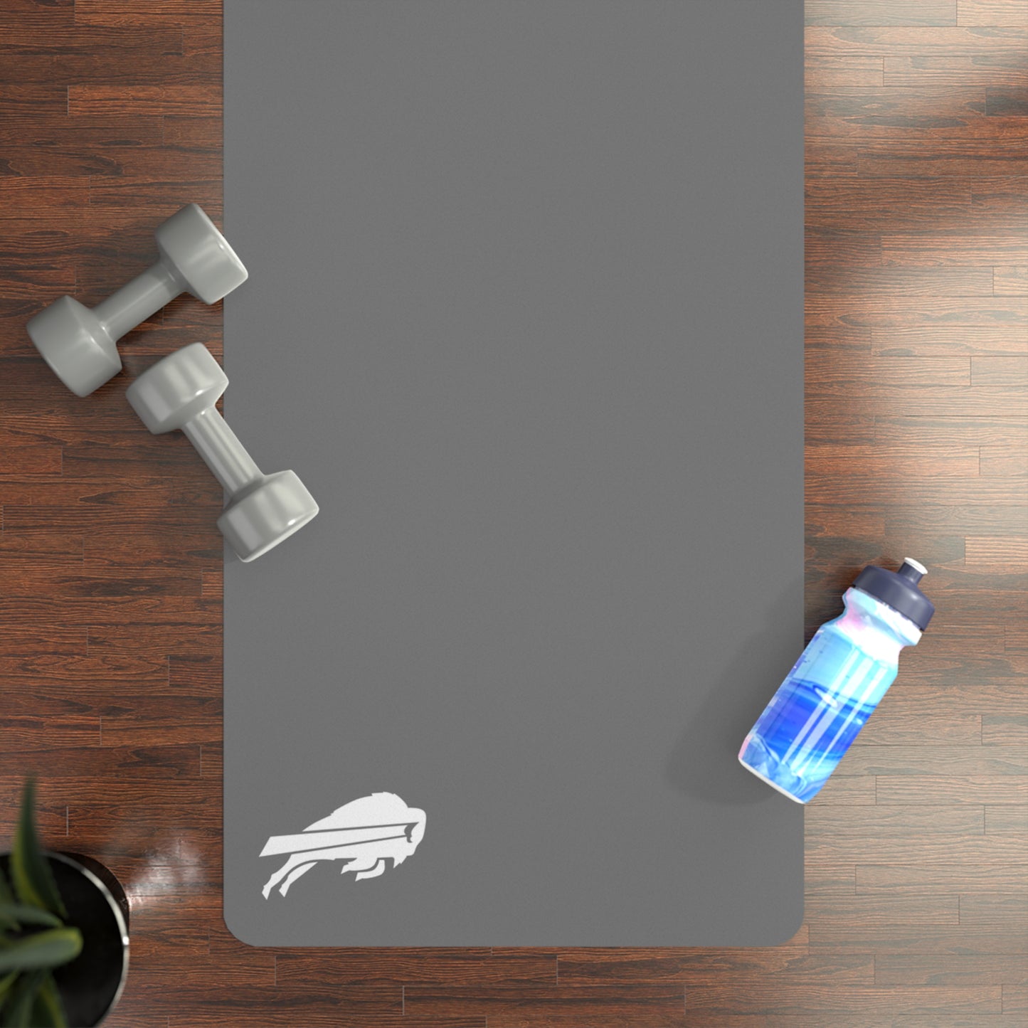 Bills Logo on Grey Rubber Yoga Mat