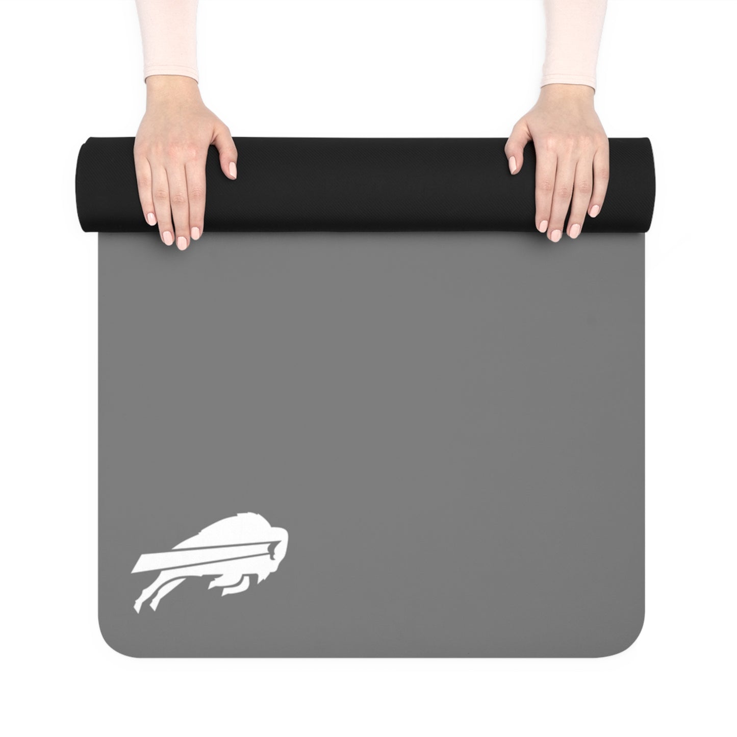 Bills Logo on Grey Rubber Yoga Mat